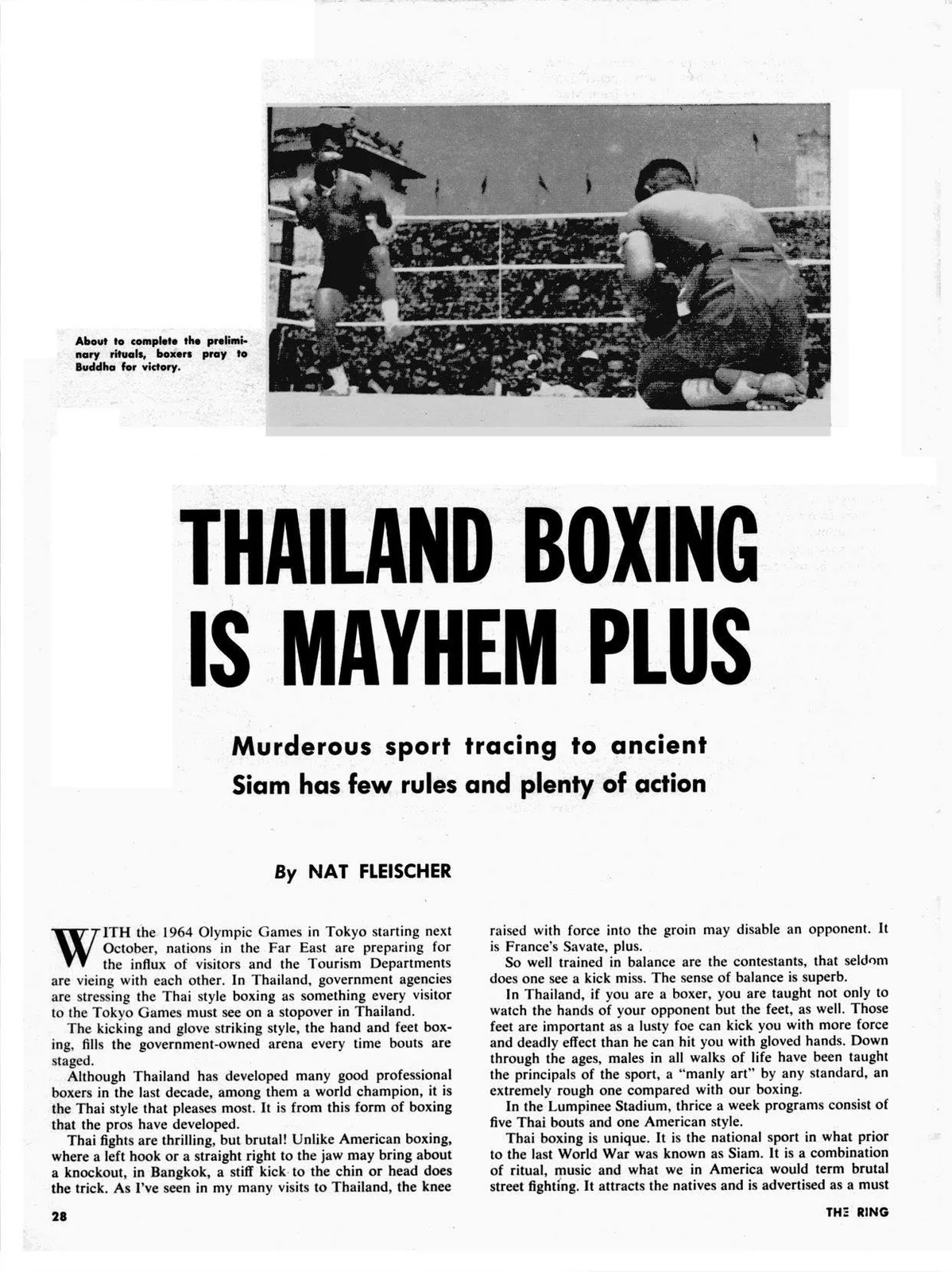 First report on muaythai in The Ring Magazine, 1960.